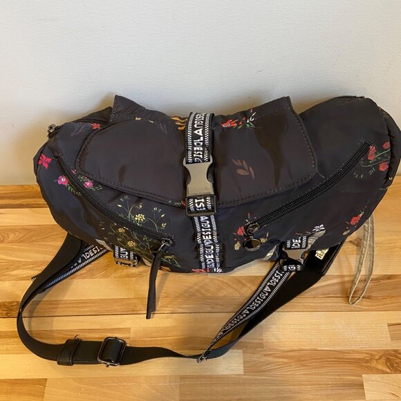 Desigual Floral Print Crossbody Bag With Multiple Zipper Compartments&Adjustable - Picture 1 of 16